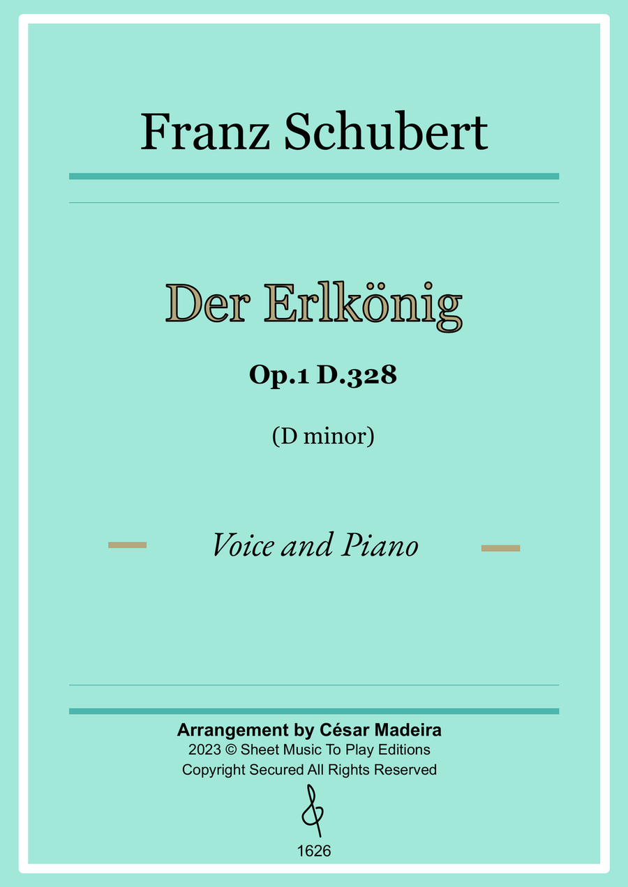 Der Erlkönig by Schubert - Voice and Piano - D minor (Full Score and Parts) Piano, Vocal scores gallery preview page 1