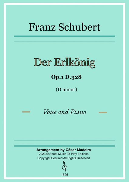 Der Erlkönig by Schubert - Voice and Piano - D minor (Full Score and Parts) image number null