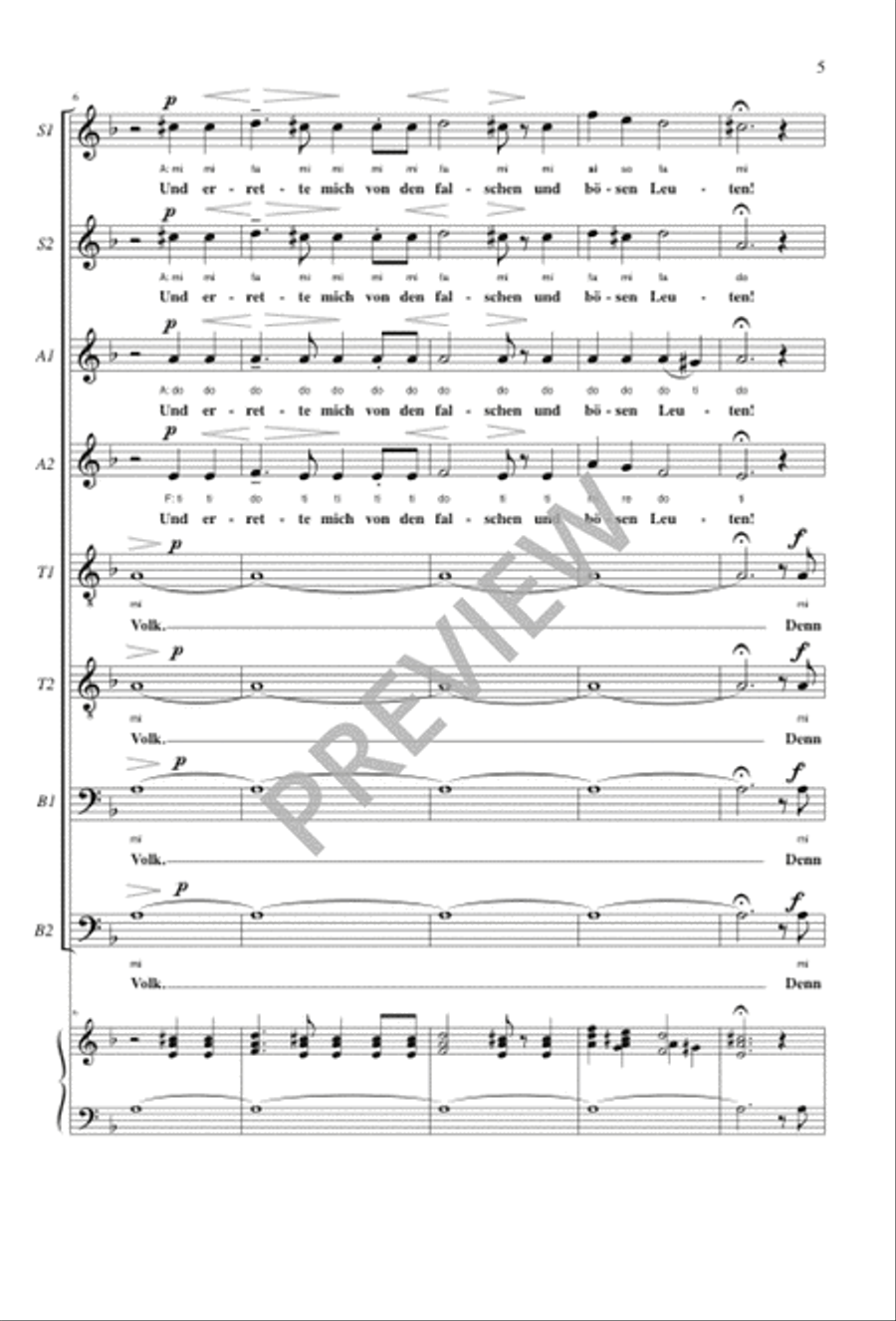 Richte mich, Gott Richte mich, Gott SSAATTBB scores gallery preview page 5