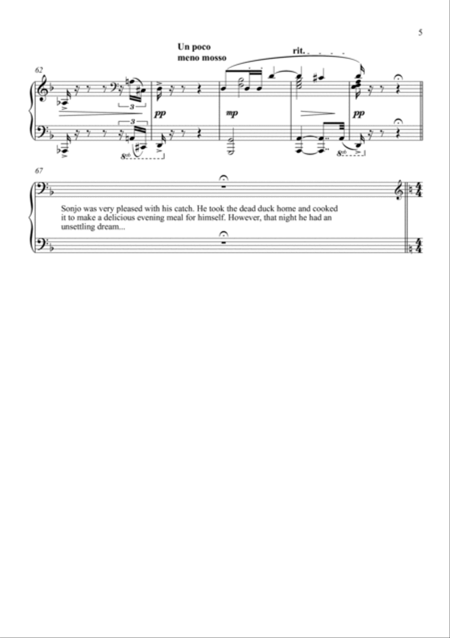 Oshidori, a melodrama for piano solo Chamber Music scores gallery preview page 5