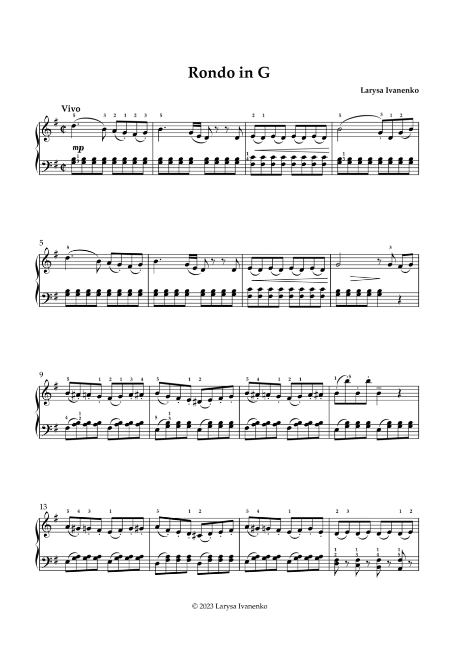Rondo in G dur Piano Solo scores gallery preview page 1