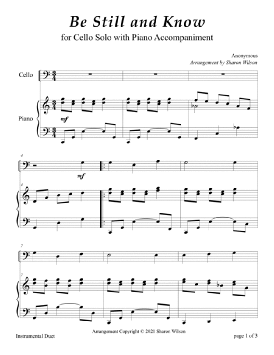 Hymns and Choruses (A Collection of 10 Easy Cello Solos with Piano Accompaniment) Piano scores gallery preview page 5