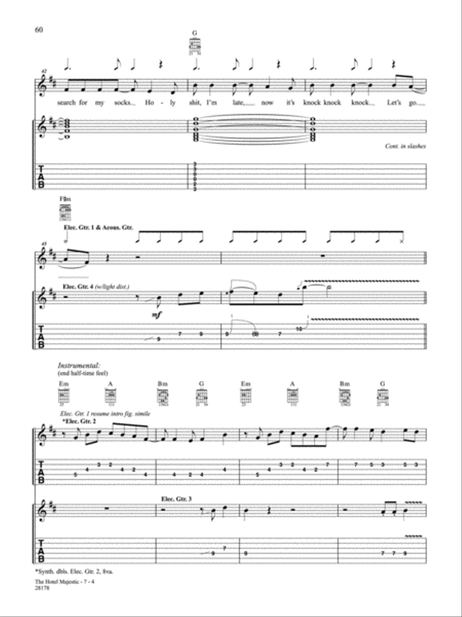 The Hotel Majestic Guitar Tablature scores gallery preview page 4
