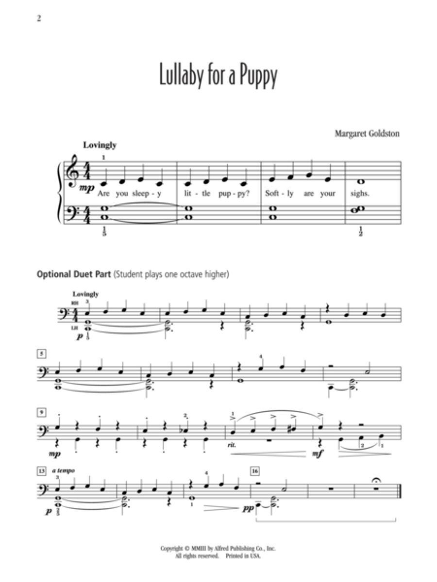 Lullaby for a Puppy Easy Piano scores gallery preview page 2