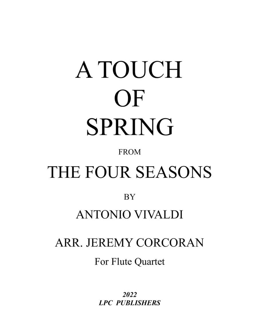 A Taste of Spring from the Four Seasons for Flute Quartet/Ensemble image number null