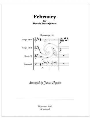 Book cover for February for Double Brass Quintet