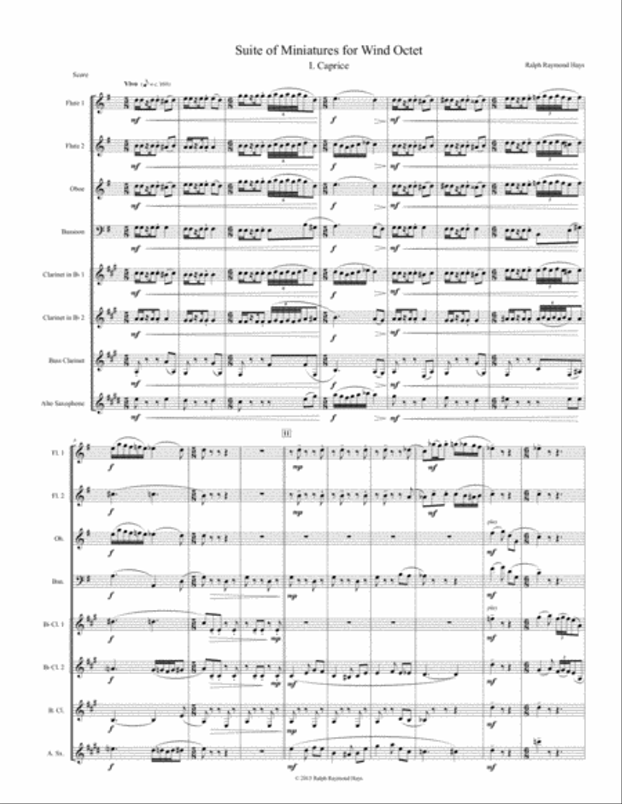 Suite of Miniatures for Wind Octet Woodwind Ensemble scores gallery preview page 2