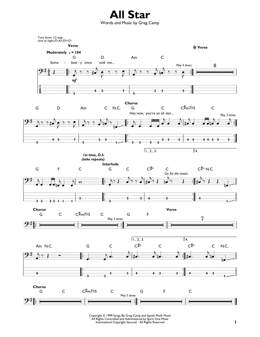 All Star Bass Guitar scores gallery preview page 1