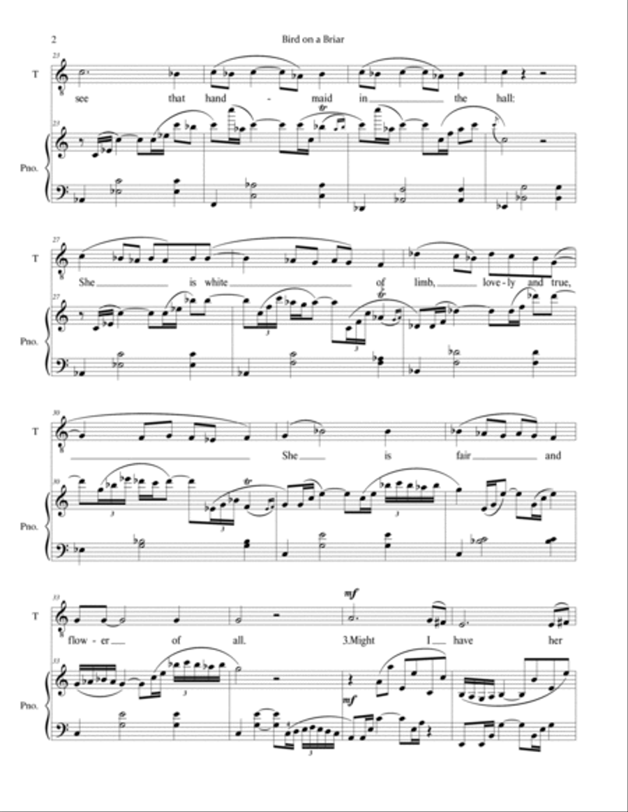 Bird on a Briar (Byrd one Brere) Voice scores gallery preview page 2