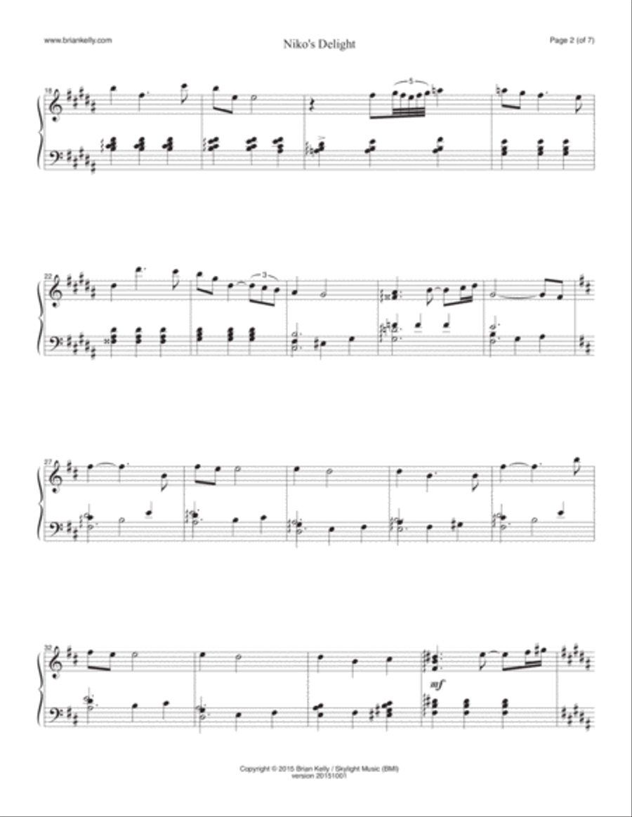 Niko's Delight Piano Solo scores gallery preview page 2