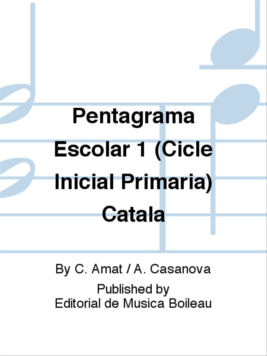 Pentagrama Escolar 1 (Cicle Inicial Primaria) Catala