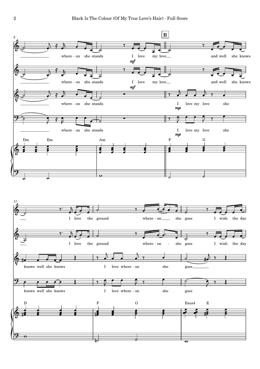 Black Is The Colour 4-Part scores gallery preview page 2