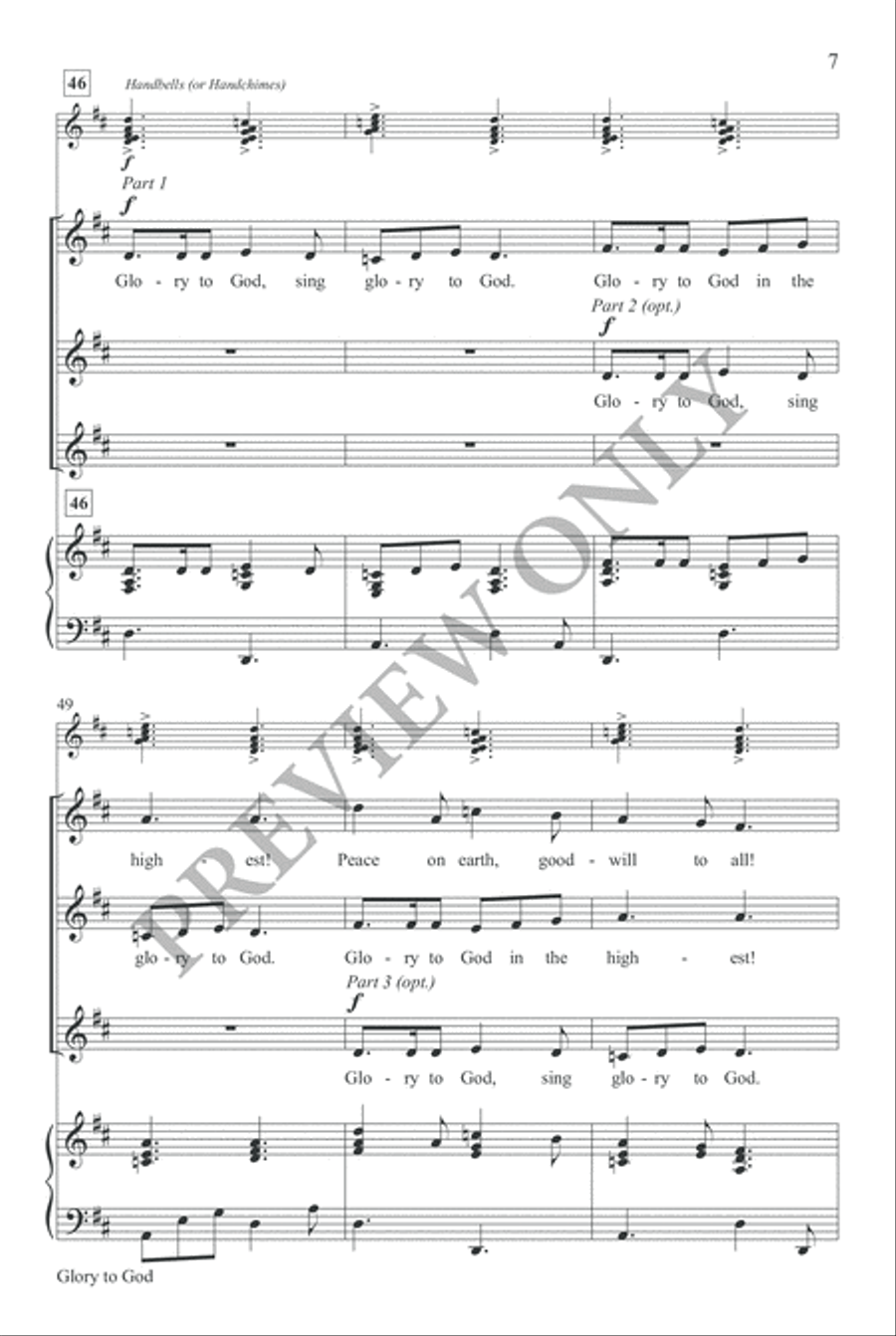 Glory to God Glory to God Unison Choir scores gallery preview page 6