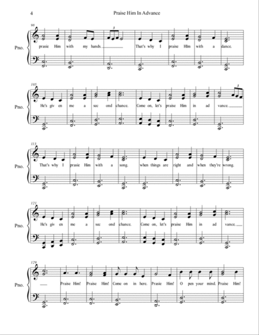 Praise Him In Advance Praise Him In Advance Voice scores gallery preview page 4
