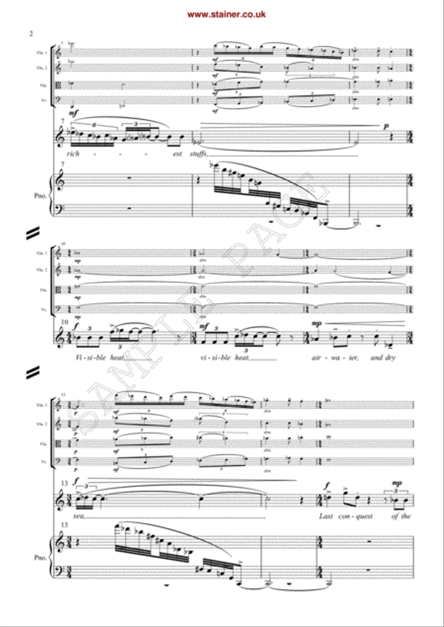 Haze and the Absence. Vc & Str Quartet String Quartet scores gallery preview page 3