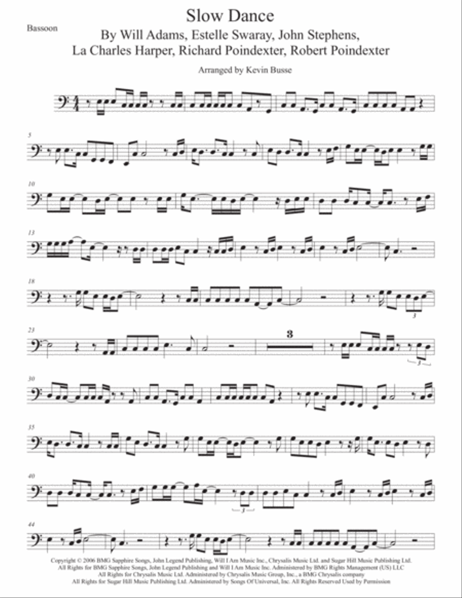 Slow Dance Slow Dance Bassoon Solo scores gallery preview page 1