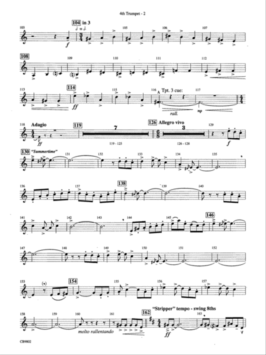 Porgy and Bess® (Medley): 4th B-flat Trumpet Concert Band scores gallery preview page 2