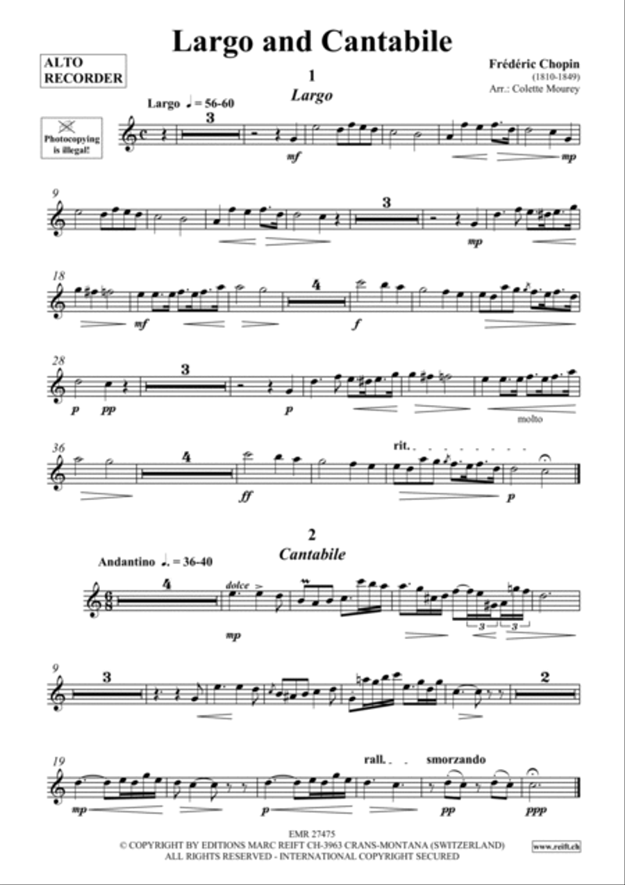 Largo and Cantabile Largo and Cantabile Alto Recorder scores gallery preview page 2
