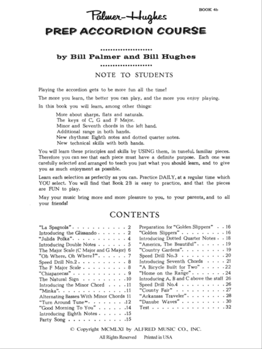 Palmer-Hughes Prep Accordion Course, Book 2B