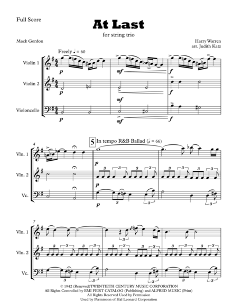 At Last String Trio scores gallery preview page 2