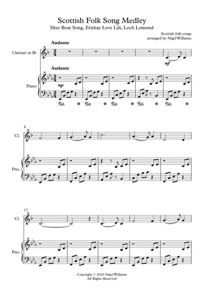 Scottish Folk Song Medley, for Clarinet and Piano image number null