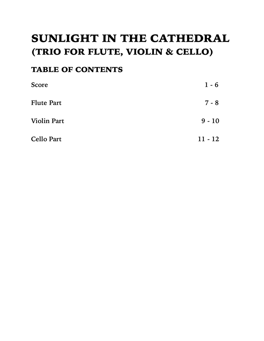 Sunlight in the Cathedral (Mountain Prelude): Trio for Flute, Violin and Cello Small Ensemble scores gallery preview page 4