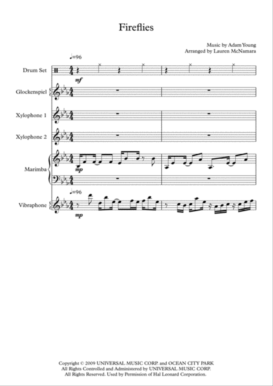 Fireflies Fireflies Percussion Ensemble scores gallery preview page 1