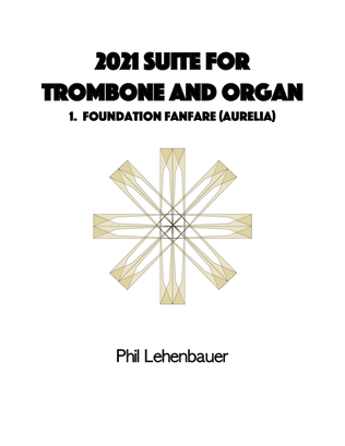 Book cover for Foundation Fanfare (Aurelia), from 2021 Suite for Trombone and Organ, by Phil Lehenbauer