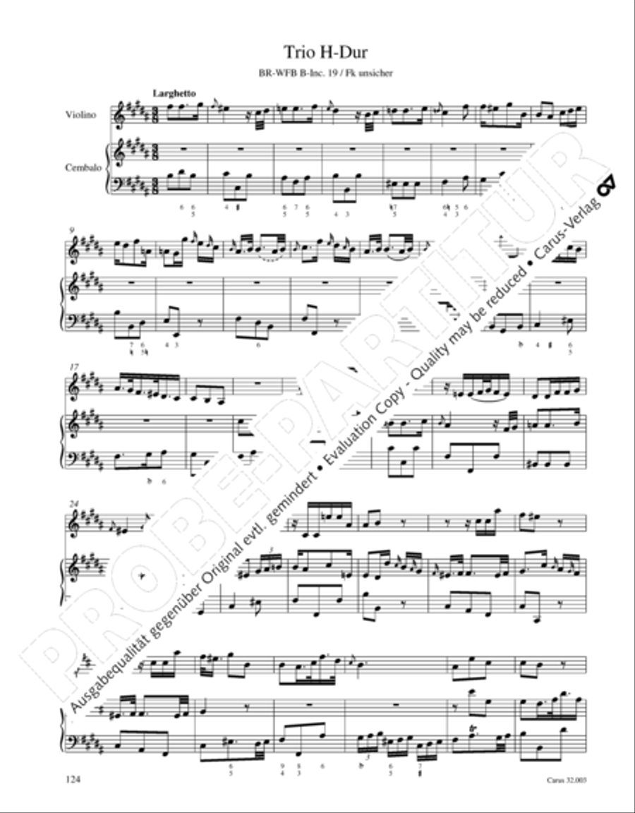 Gesamtausgabe Band 3 (Kammermusik: Duette, Solo- und Triosonaten) Score scores gallery preview page 145