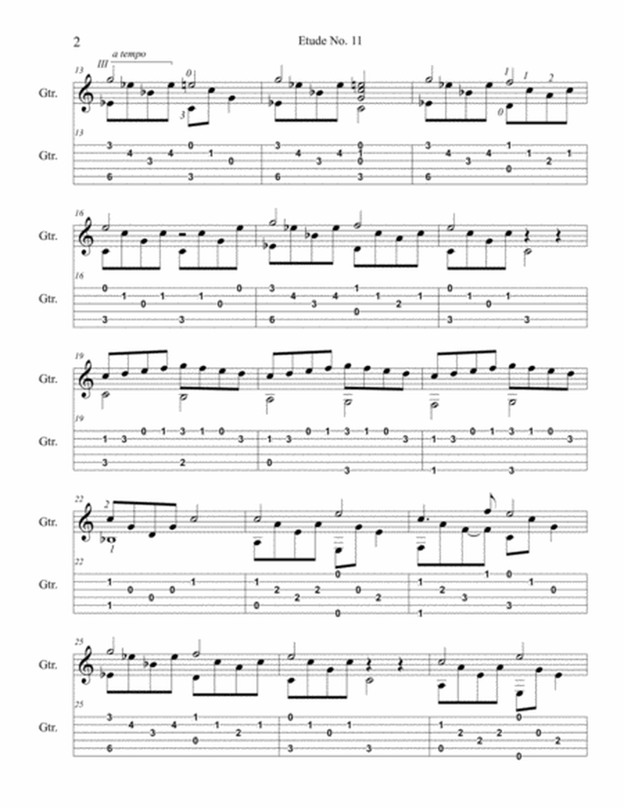Etude No.11 For Guitar by Neal Fitzpatrick-Tablature Edition image number null