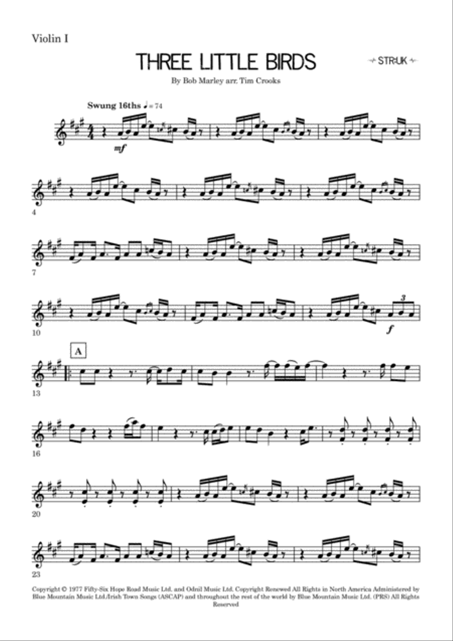 Three Little Birds Score and Parts scores gallery preview page 6