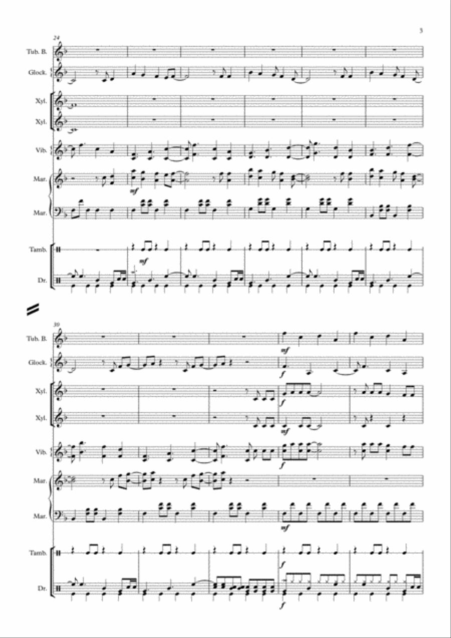 Marry You Marry You Percussion Ensemble scores gallery preview page 3
