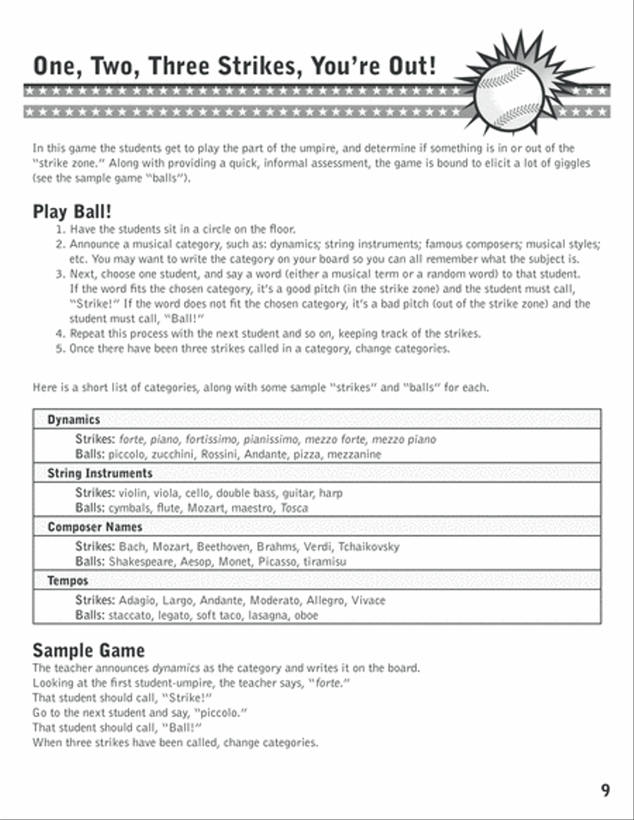 Play Ball! Unison Choir scores gallery preview page 10