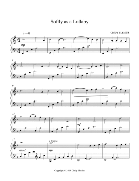 Softly As A Lullaby, original solo for Lever or Pedal Harp image number null