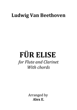 Book cover for Für Elise - for Flute and Clarinet With chords Arranged by Alex