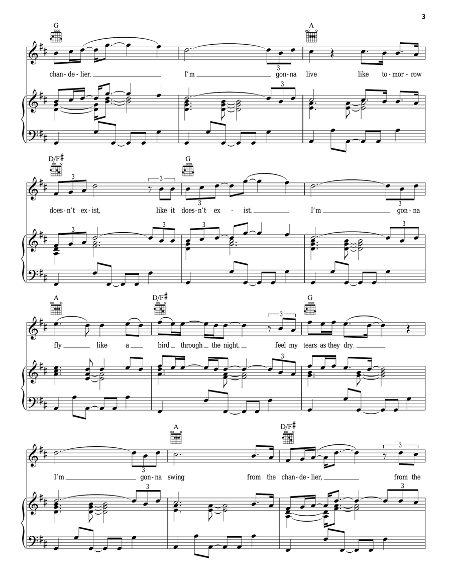Chandelier Acoustic Guitar scores gallery preview page 3