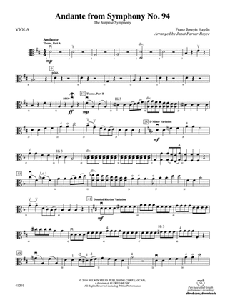 Andante from Symphony No. 94: Viola