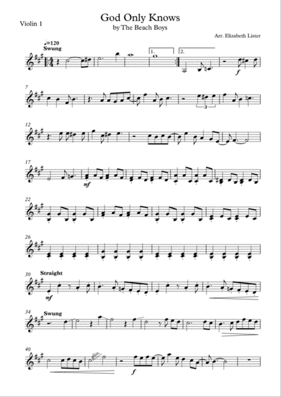 God Only Knows String Trio scores gallery preview page 1