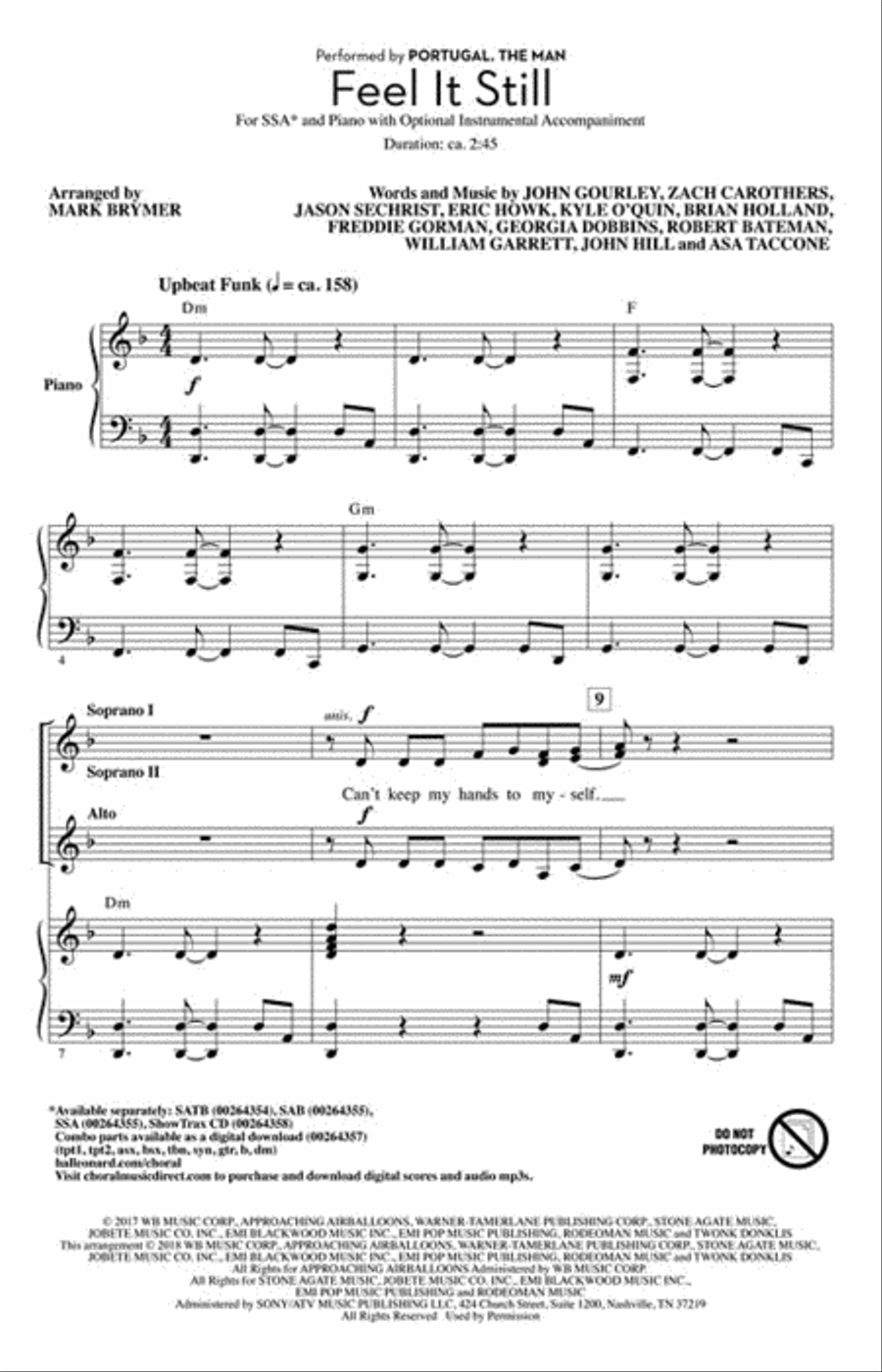 Feel It Still Feel It Still SSA scores gallery preview page 2