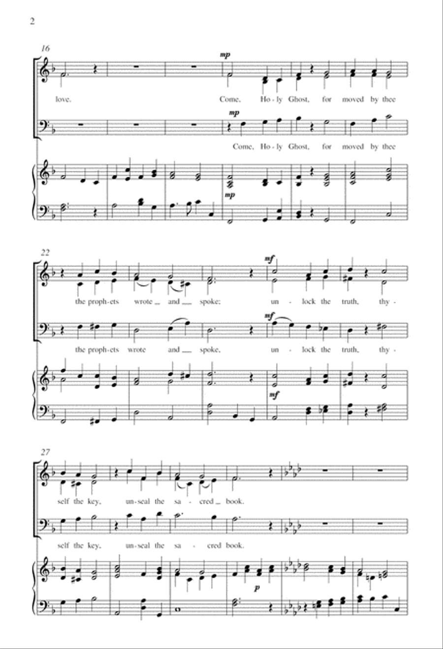 Come, Holy Ghost, Our Hearts Inspire 3-Part scores gallery preview page 3