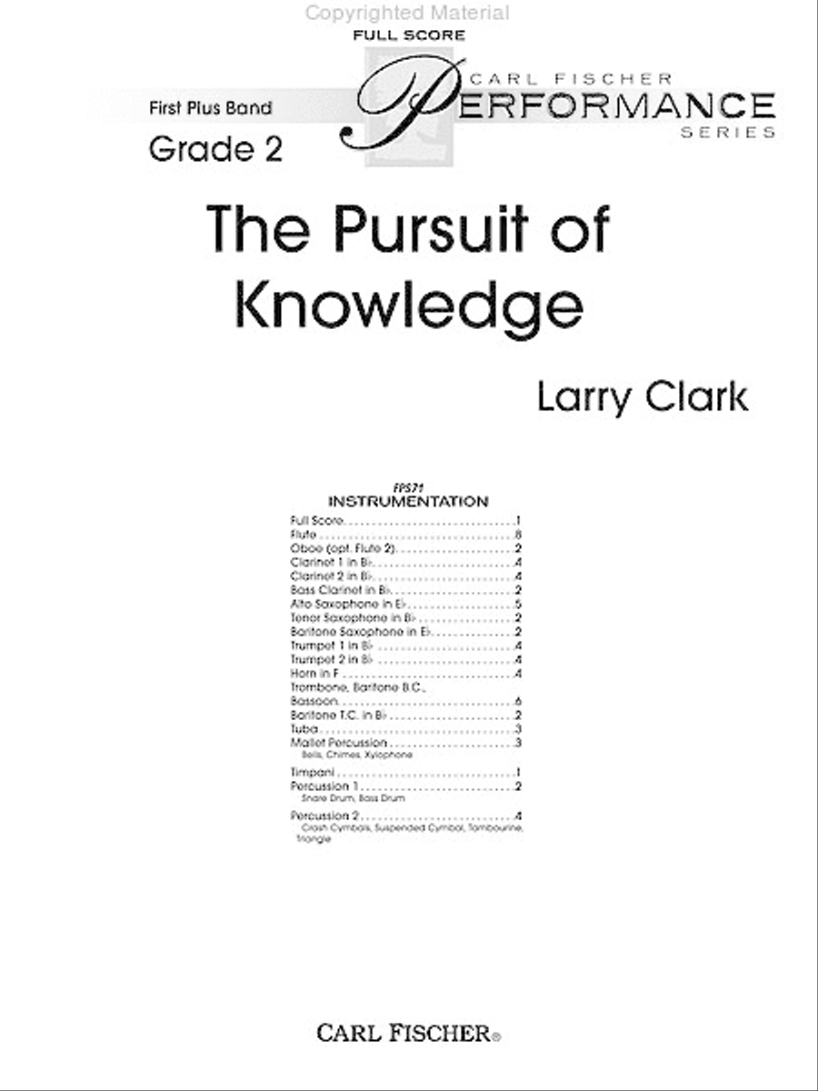 The Pursuit of Knowledge Concert Band scores gallery preview page 2