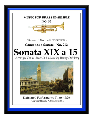 Book cover for Sonata XIX a 15 - No. 212