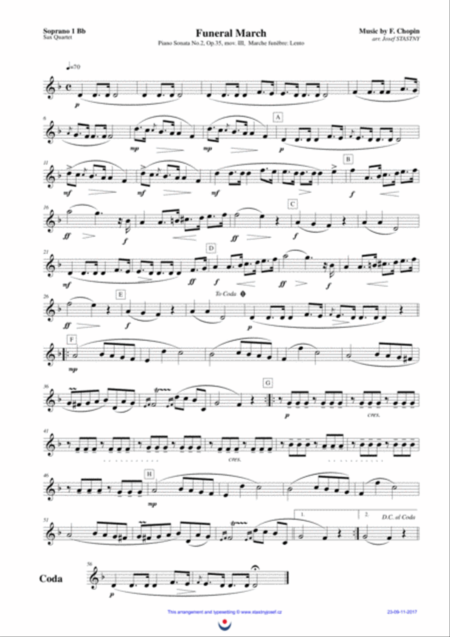 Funeral March (Chopin) Funeral March (Chopin) Woodwind Quartet scores gallery preview page 3