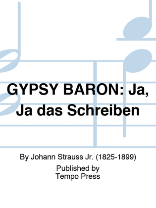 Book cover for GYPSY BARON: Ja, Ja das Schreiben
