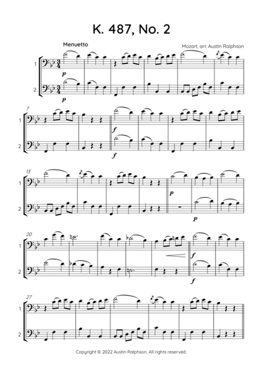 Mozart K. 487 No. 2 - trombone duet / euphonium duet image number null