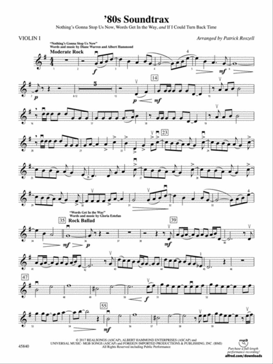 '80s Soundtrax: 1st Violin String Orchestra scores gallery preview page 1