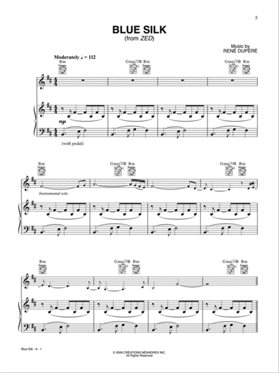 Blue Silk Piano, Vocal, Guitar scores gallery preview page 1