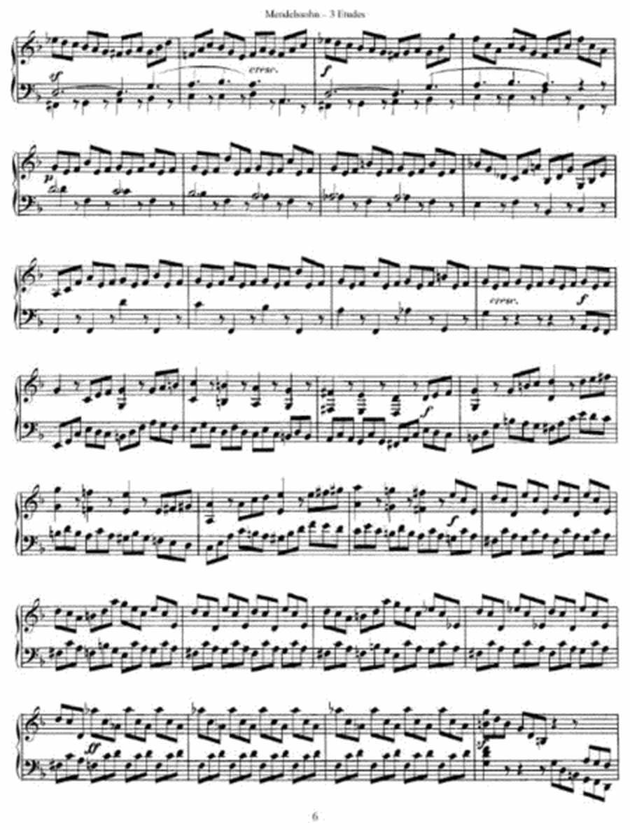 Mendelssohn - Three Etudes B b Minor Op. 104b, No. 1