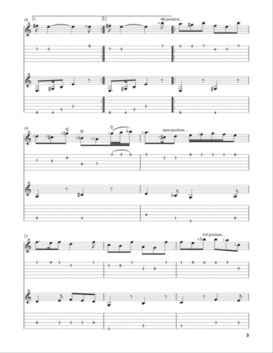 Gigue (from Lute Suite in C Minor, BWV 997) Lute scores gallery preview page 3