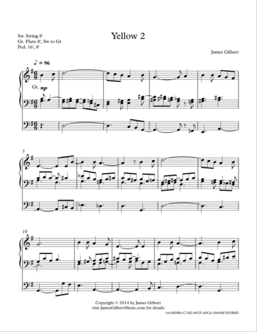 Yellow 2 Organ Solo scores gallery preview page 1